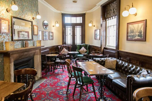 Inside The Brunswick Inn — classic pub setting with Victorian charm